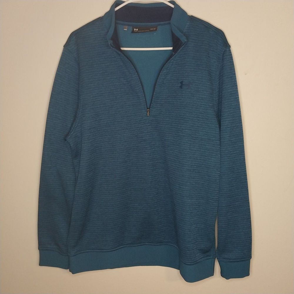 Men's Under Armour Blue Fleece Half-zip Sweater - Medium